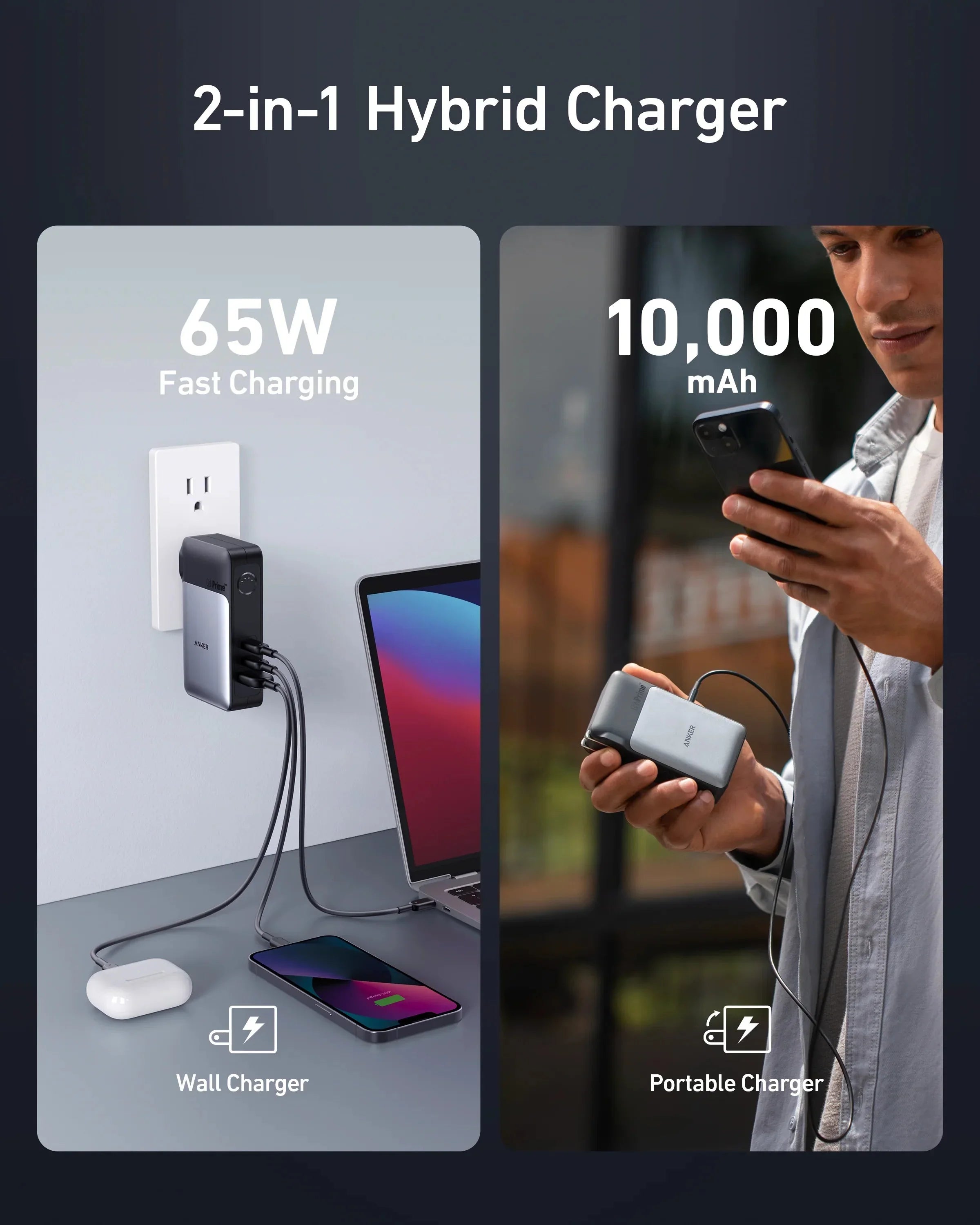 Anker 733 65W Power Bank 10000 GaNPrime -Black - Tashqila Anker 733 65W Power Bank 10000 GaNPrime -Black - Tashqila